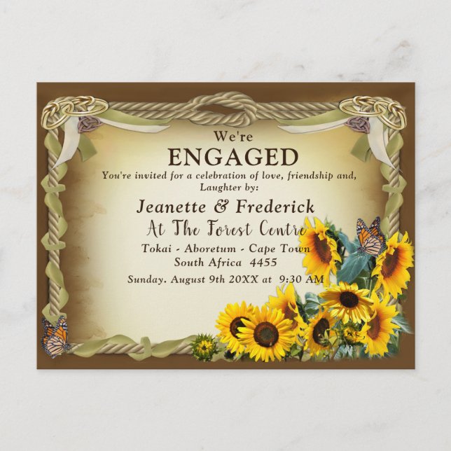 Die Verlobung der Knot-Feier Einladungspostkarte (Vorderseite)