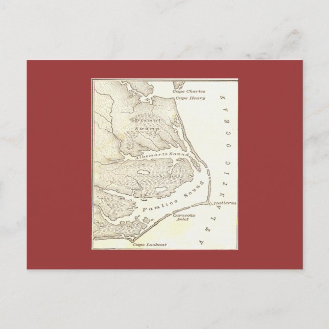 Die verlorene Kolonie Roanoaks Postkarte (Vorderseite)