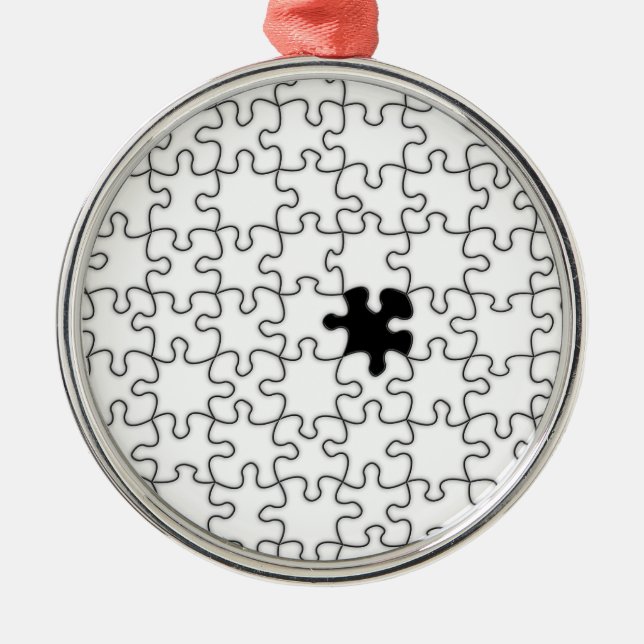 Die Vermisste Hintergrundvorlage zum Puzzle-Elemen Ornament Aus Metall (Vorne)