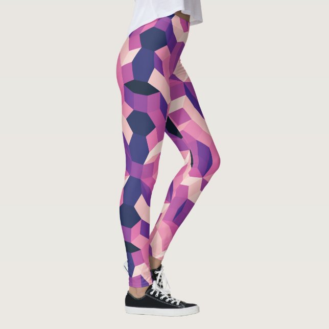 Die Vermisste Straße in Rosa und Lila Leggings (Rechts)