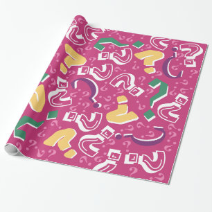 Die verrückte Frage ist rätselhaft pink Geschenkpapier