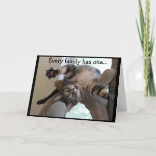 Die verrückte Katze auf den Kopf Karte