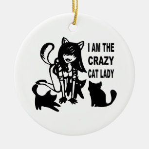 Die verrückte Katzen-Dame Ornament