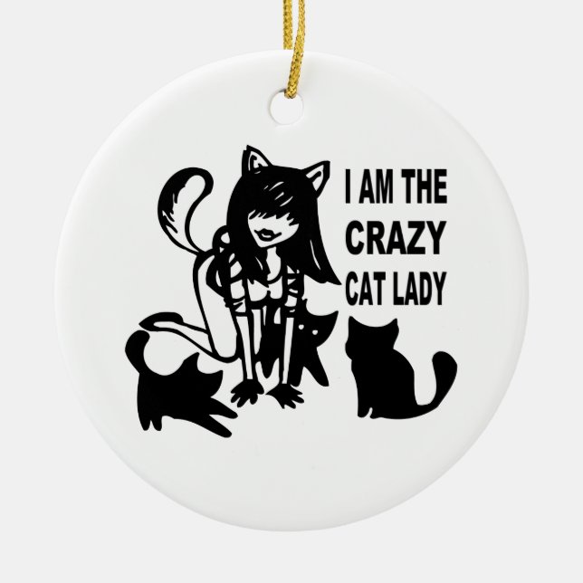 Die verrückte Katzen-Dame Ornament (Vorne)