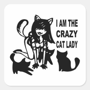 Die verrückten Cat Lady Stickers