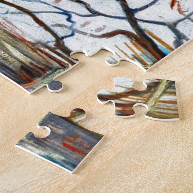 Die verschneite Landschaft mit den Arlen im Hinter Puzzle (Seite)