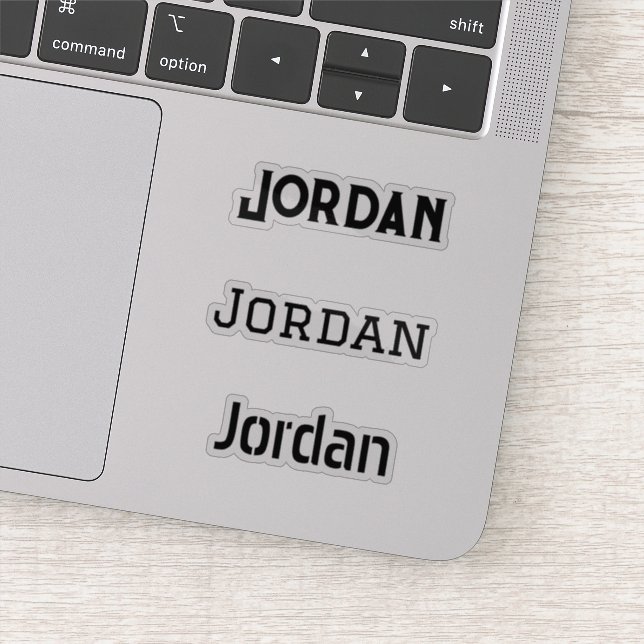 Die Versionen für den schwarzen grafischen Schrift Aufkleber (Detail)