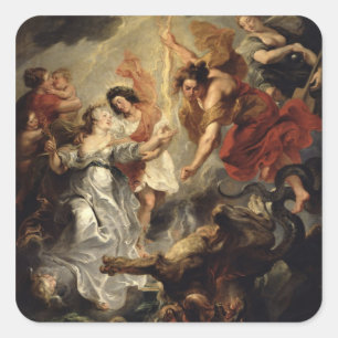 Die Versöhnung von Marie de Medici und sie Quadratischer Aufkleber