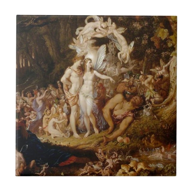 Die Versöhnung von Oberon und von Titania Fliese (Vorderseite)