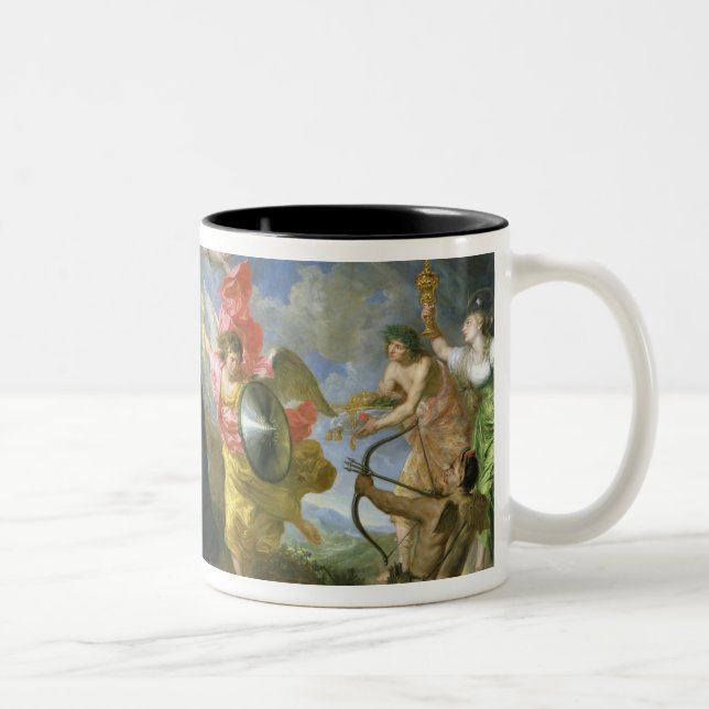 Die Versprechen des Heiligen Aloysius von Gonzaga Zweifarbige Tasse (Rechts)