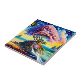 Die versteckte Insel im Ozean Fliese