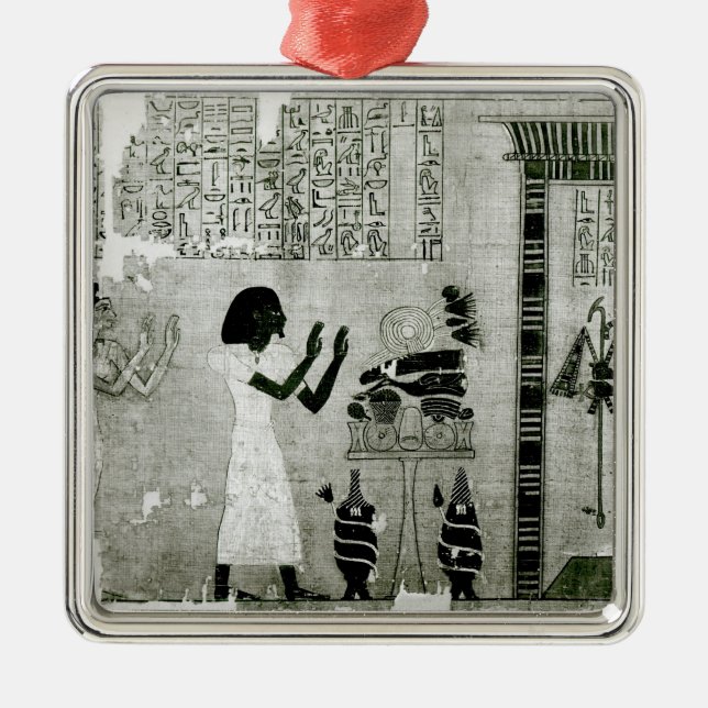 Die Verstorbenen begleitet von seiner Schwester Silbernes Ornament (Vorne)