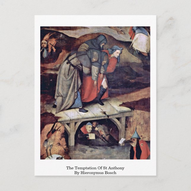 Die Versuchung des heiligen Anthony von Hieronymus Postkarte (Vorderseite)