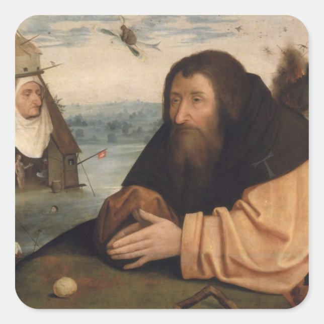 Die Versuchung des Hl. Anthony 2 Quadratischer Aufkleber (Vorderseite)