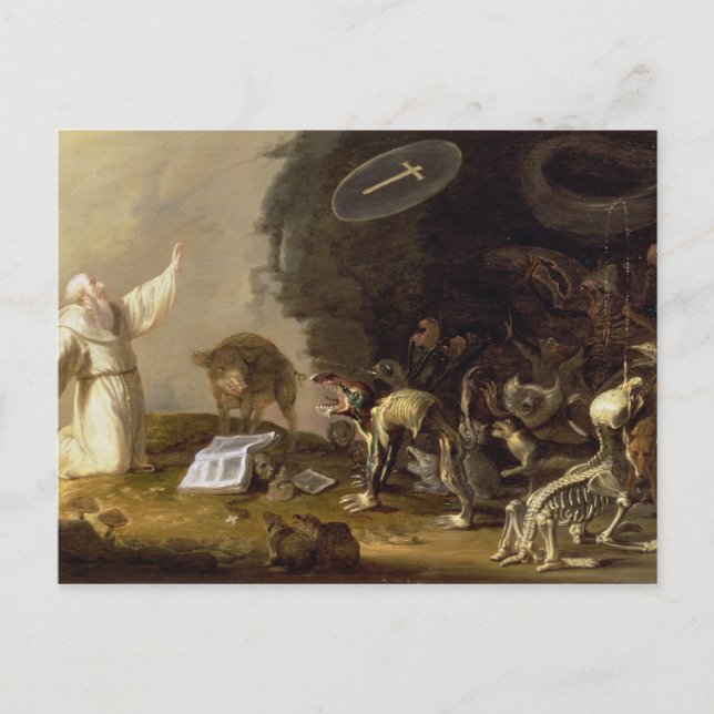 Die Versuchung des Hl. Anthony (Tafel) Postkarte (Vorderseite)