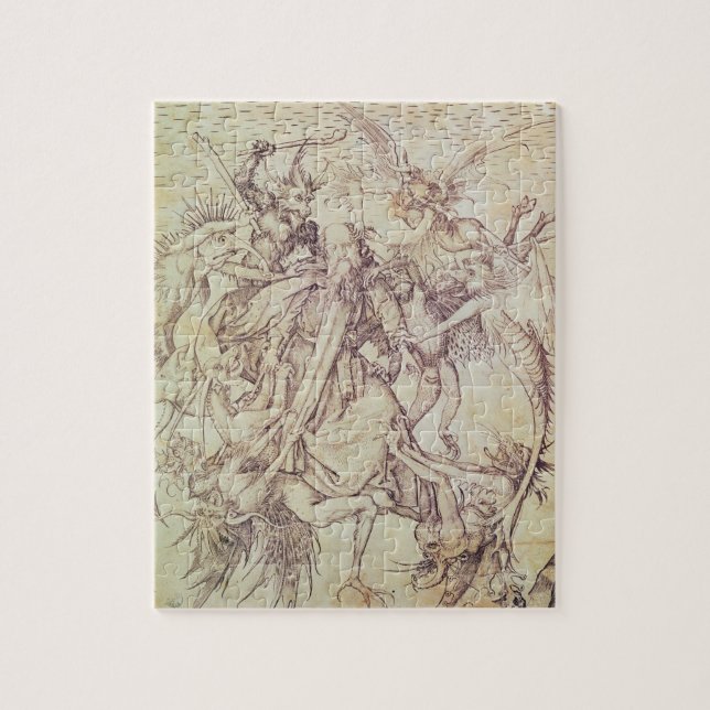 Die Versuchung von St Anthony (Stich) Puzzle (Vertikal)