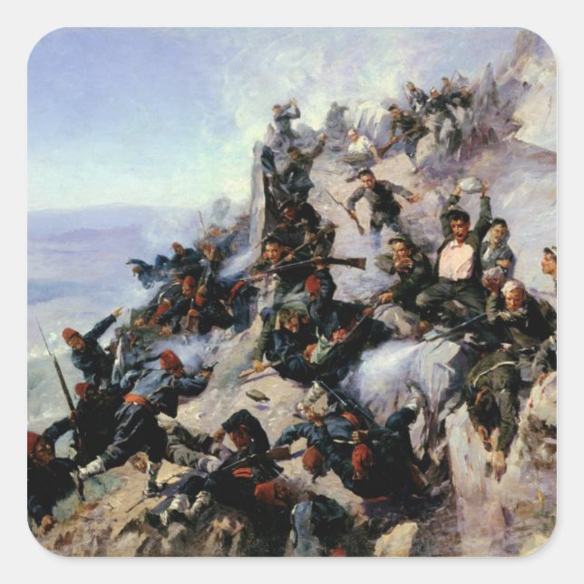 Die Verteidigung der Adlerunie Quadratischer Aufkleber (Vorderseite)