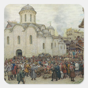 Die Verteidigung der Stadt, 1918 Quadratischer Aufkleber