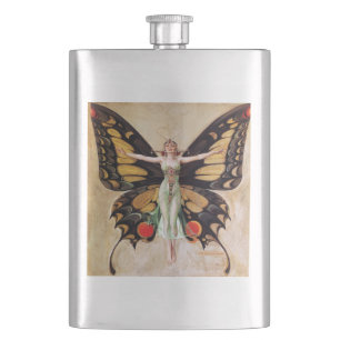 Die Verwandlung des Flapper-Mädchens zum Schmetter Flachmann