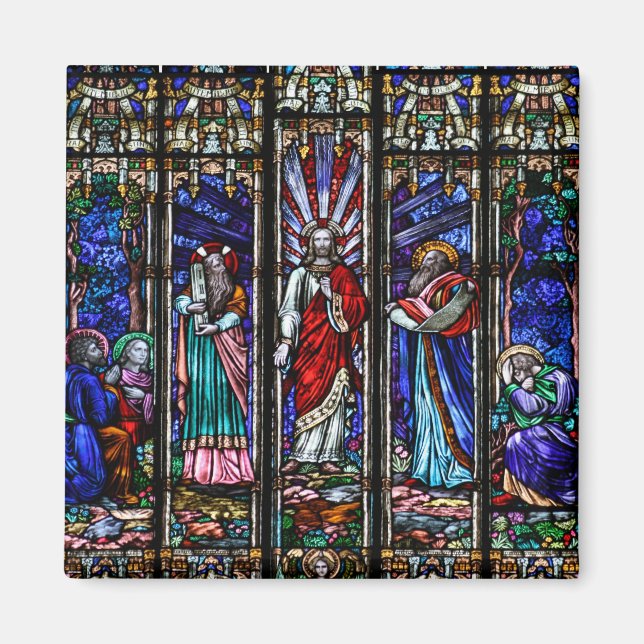 Die Verwandlung Jesu Christi verkleidete Glaskunst Magnet (Vorne)