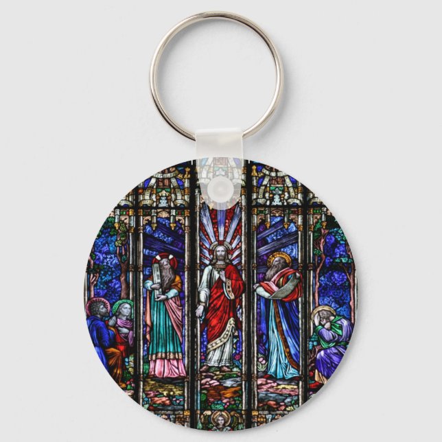 Die Verwandlung Jesu Christi verkleidete Glaskunst Schlüsselanhänger (Vorderseite)
