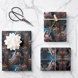 Die verzauberte Braut und ihr Steed. Geschenkpapier Set