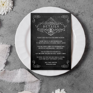 Die Verzierte Chalkboard-Hochzeitskollektion Begleitkarte
