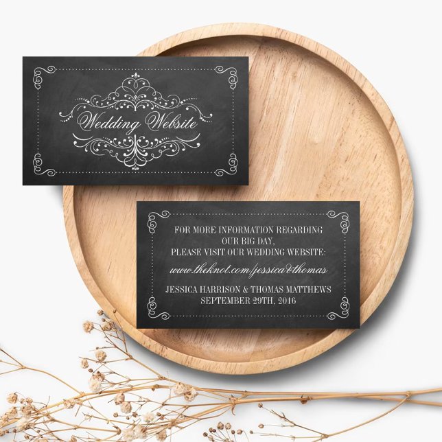 Die Verzierte Chalkboard-Hochzeitskollektion Begleitkarte (Von Creator hochgeladen)