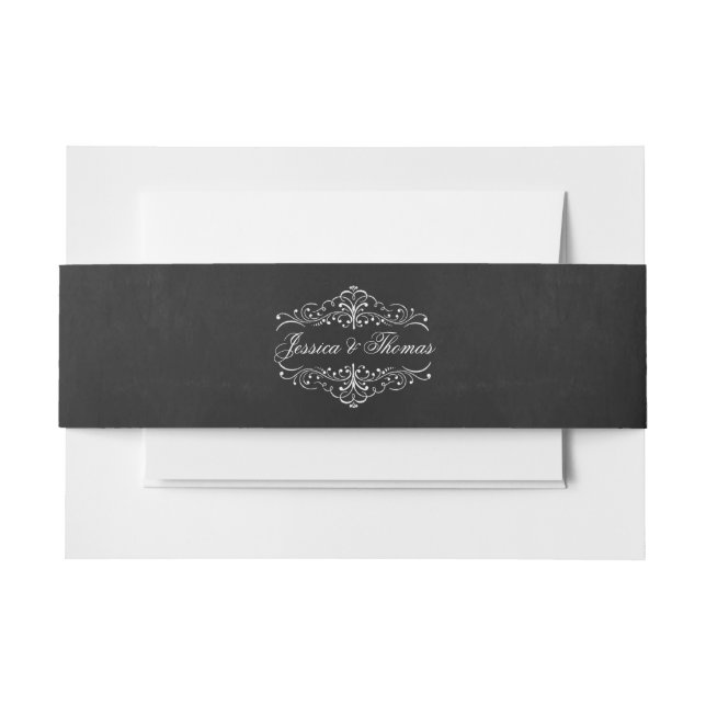 Die Verzierte Chalkboard-Hochzeitskollektion Einladungsbanderole (Vorderseite Beispiel)