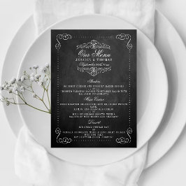 Die Verzierte Chalkboard Wedding Collection - Menü Menükarte