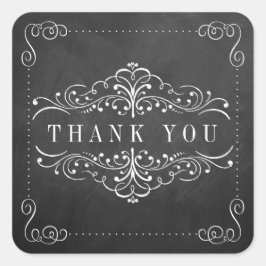 Die Verzierte Chalkboard Wedding Collection - Sieg Quadratischer Aufkleber