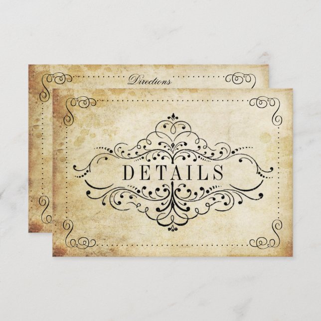 Die Verzierte, Geblüht Hochzeitskollektion des Jah Begleitkarte (Vorne/Hinten)