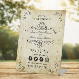 Die Verzierte, Geblüht Hochzeitskollektion des Jah Sockelschild