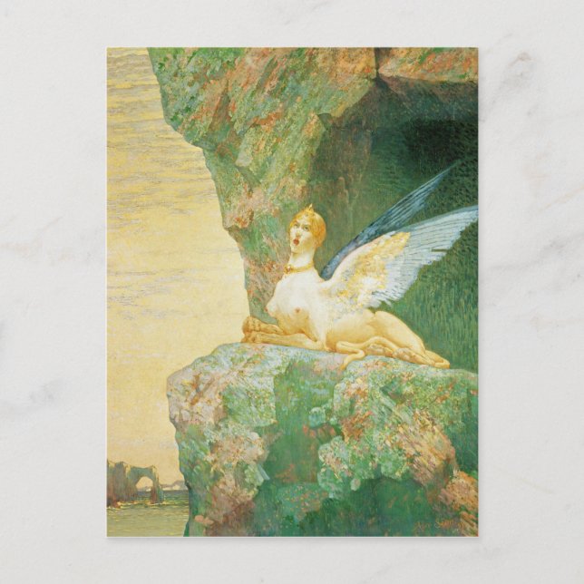 Die Verzweiflung der Sphinx, 1890 Postkarte (Vorderseite)