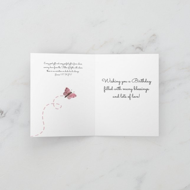 Die vielen Segnungen, die Schmetterlinge zum Gebur Karte (Innenseite)