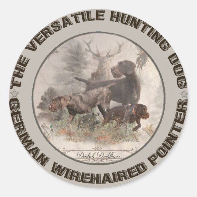 Die vielseitige Jagdhundebüge Car Magnet Runder Aufkleber (Vorderseite)