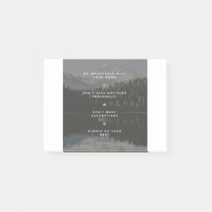 Die vier Abkommen Post-it Klebezettel