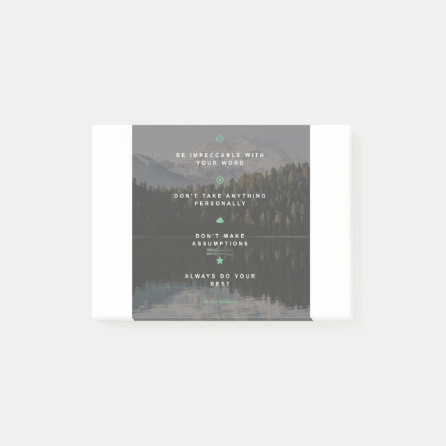 Die vier Abkommen Post-it Klebezettel (Vorderseite)