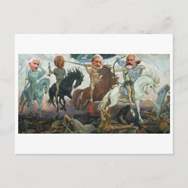 Die vier Apokalyptischen Reiter Postkarte (Vorderseite)