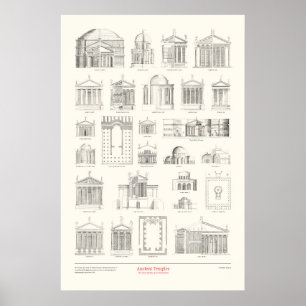 Die vier Architekturbücher - Antike Tempel Poster
