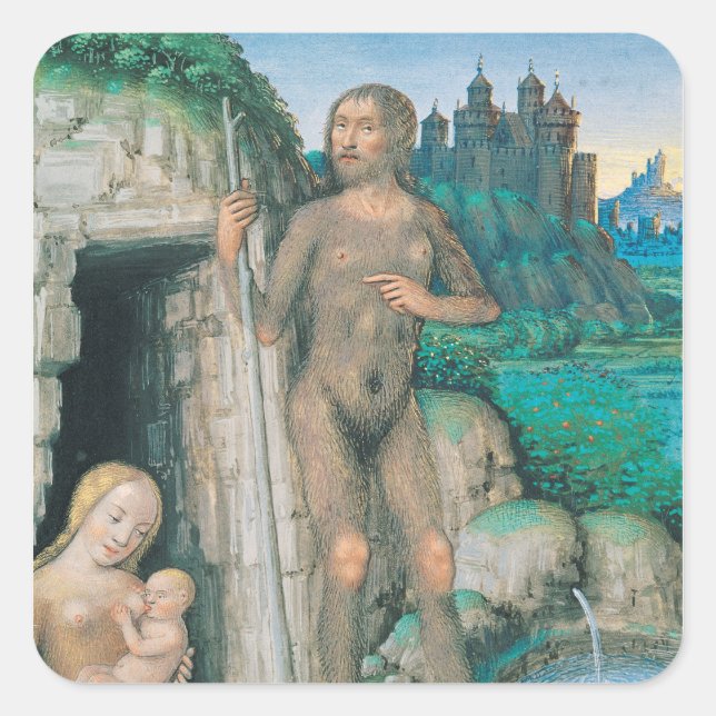 Die vier Bedingungen der Gesellschaft: Der wilde S Quadratischer Aufkleber (Vorderseite)