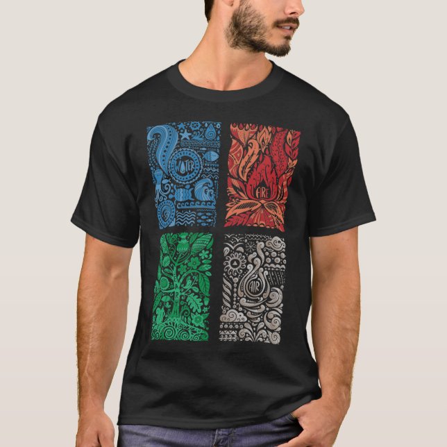 Die vier Elemente der Natur vintage T-Shirt (Vorderseite)