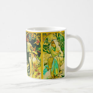 Die vier Jahreszeiten ~ Alphonse Mucha Tasse
