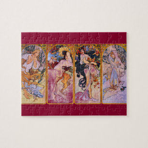 Die Vier Jahreszeiten Art Nouveau Puzzle