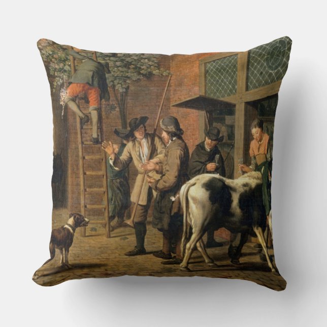 Die vier Jahreszeiten, Herbst (Öl auf Leinwand) Kissen (Vorderseite)