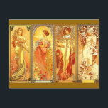Die vier Jahreszeiten - Jugendstil Postkarte<br><div class="desc">Alfons Maria Mucha (24. Juli 1860 - 14. Juli 1939),  oft auf Englisch und Französisch als Alphonse Mucha bekannt,  war ein tschechischer Jugendstil-Maler und dekorativer Künstler,  bekannt für seinen eigenen Stil. Er produzierte viele Gemälde,  Illustrationen,  Werbung,  Postkarten und Designs.</div>
