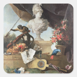 Die vier Kontinente: Europa, 1722 (Öl auf Quadratischer Aufkleber