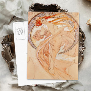 Die vier Künste - Tanz, Jugendstil Postkarte