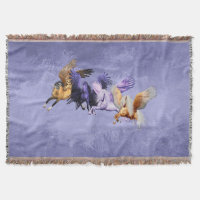Die vier Pegasi-fliegenden Pferde Pegasus-Hengste