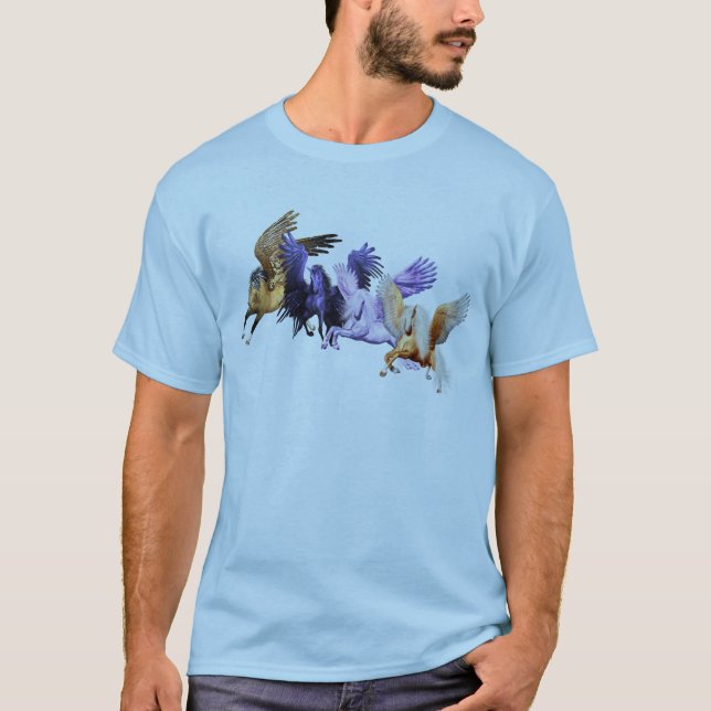 Die vier Pegasi-fliegenden Pferde Pegasus-Hengste T-Shirt (Vorderseite)